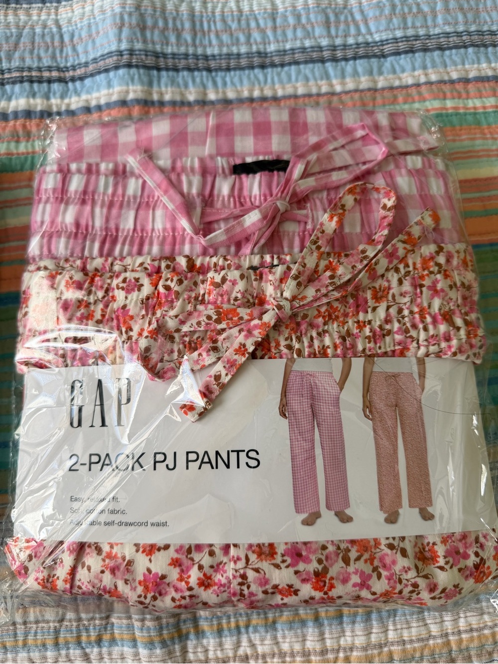 GAP Pink Floral & Pink Gingham 2-Pack PJ Pants